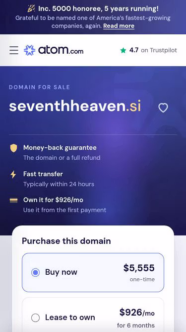 Screenshot of seventhheaven.si
