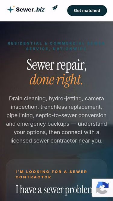 Screenshot of sewer.biz