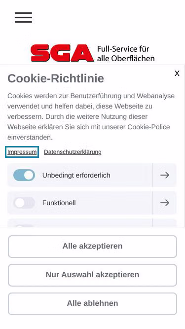 Screenshot of sga.de