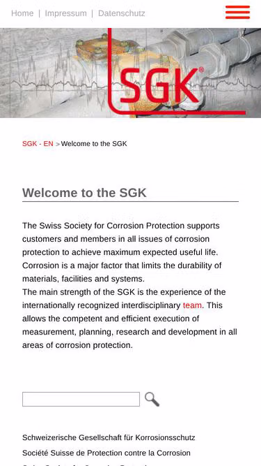 Screenshot of sgk.ch