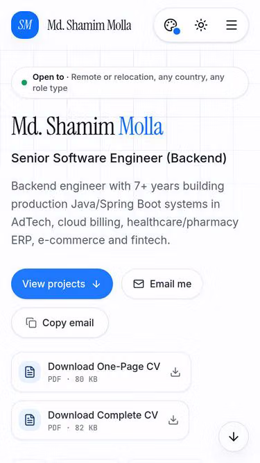 Screenshot of shamim.fyi