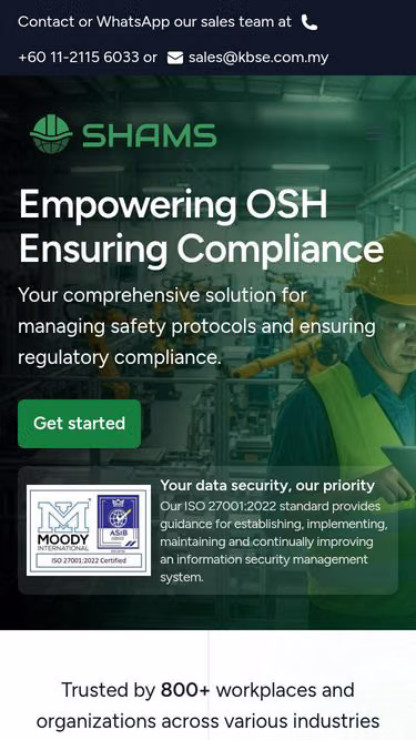Screenshot of shams.com.my