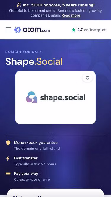 Screenshot of shape.social