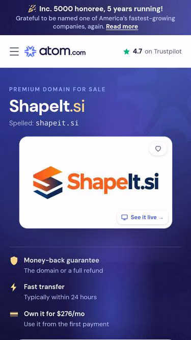 Screenshot of shapeit.si