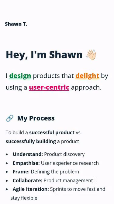 Screenshot of shawn.nu