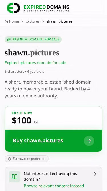 Screenshot of shawn.pictures