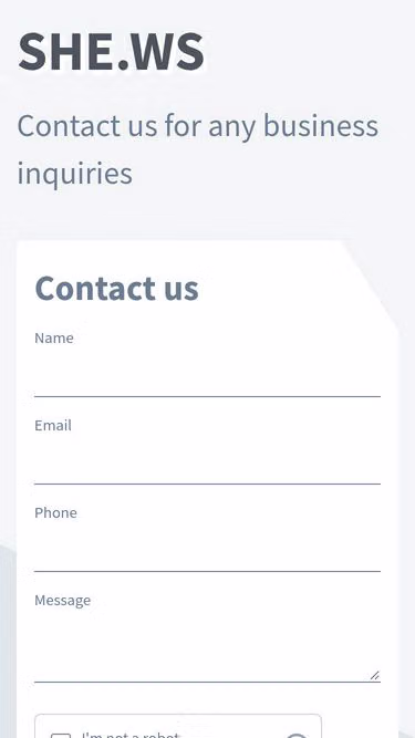 Screenshot of she.ws
