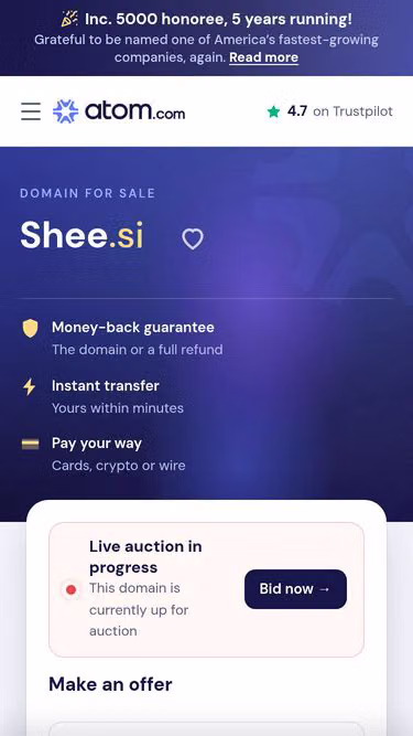 Screenshot of shee.si