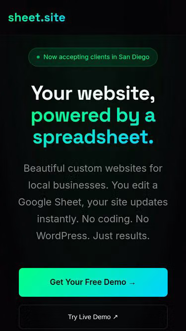 Screenshot of sheet.site