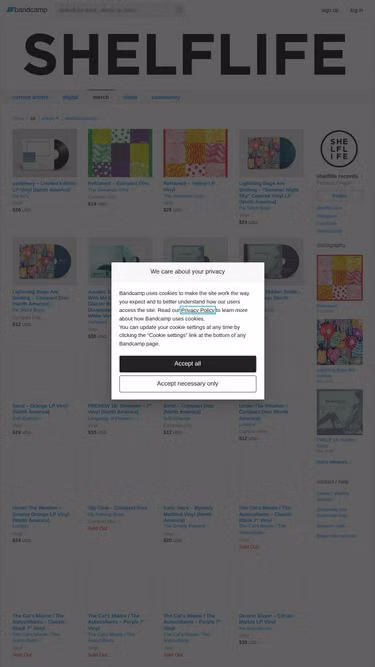 Screenshot of shelflife.com