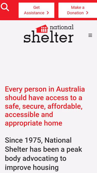 Screenshot of shelter.org.au