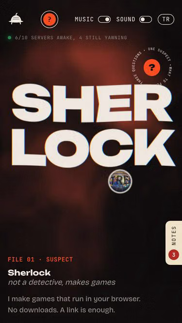 Screenshot of sherlock.zone