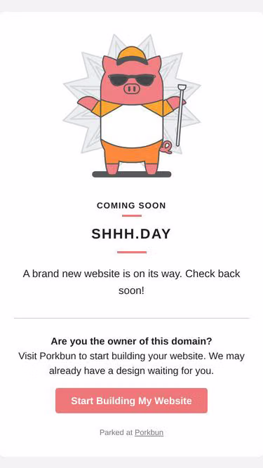 Screenshot of shhh.day