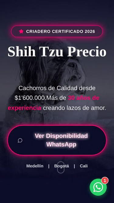Screenshot of shihtzu.com.co