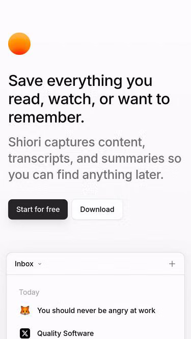 Screenshot of shiori.sh