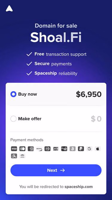 Screenshot of shoal.fi