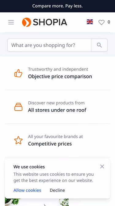 Screenshot of shopia.uk