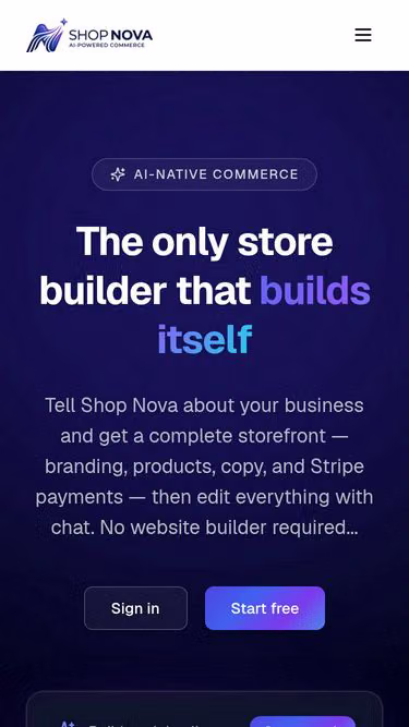 Screenshot of shopnova.ai
