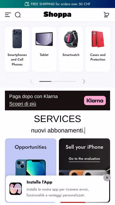 Screenshot of shoppa.ch