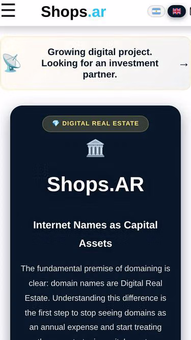 Screenshot of shops.ar