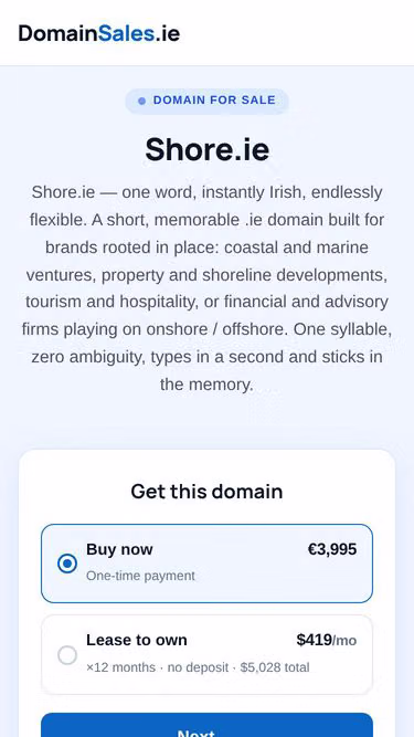 Screenshot of shore.ie