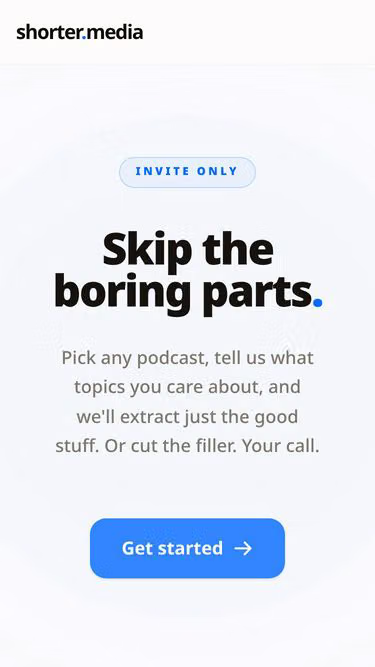 Screenshot of shorter.media