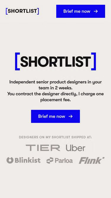 Screenshot of shortlist.design