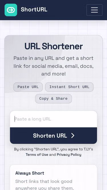 Screenshot of shorturl.ly