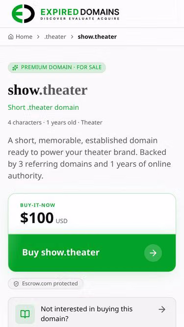 Screenshot of show.theater