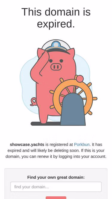 Screenshot of showcase.yachts