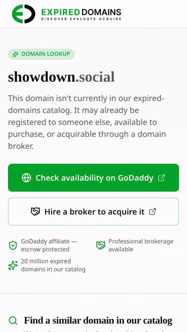 Screenshot of showdown.social
