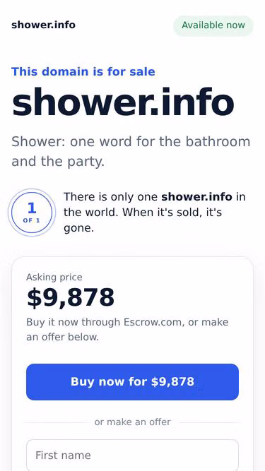 Screenshot of shower.info