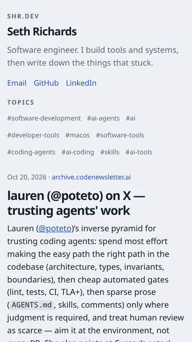 Screenshot of shr.dev