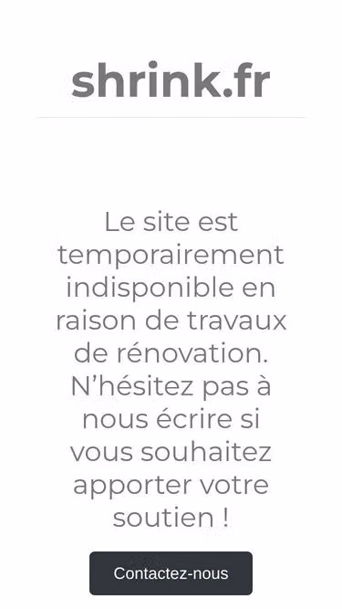 Screenshot of shrink.fr