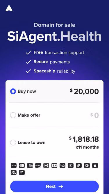 Screenshot of siagent.health