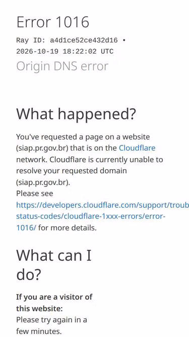 Screenshot of siap.pr.gov.br