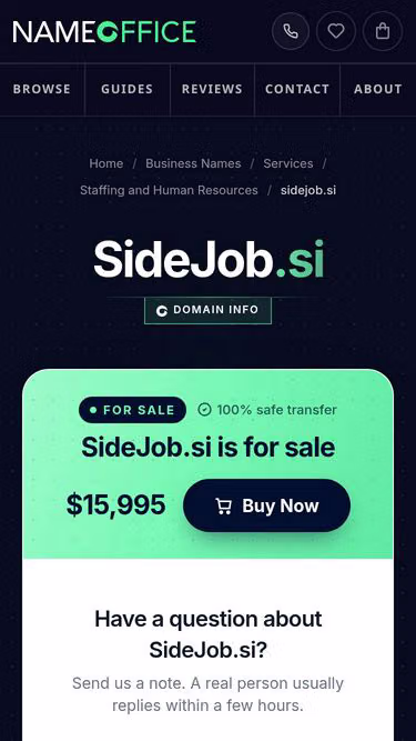 Screenshot of sidejob.si