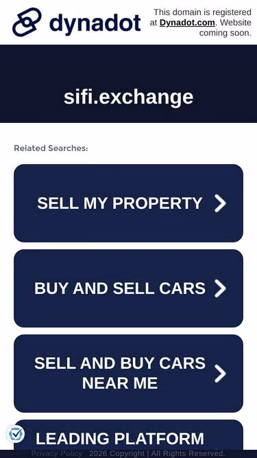 Screenshot of sifi.exchange