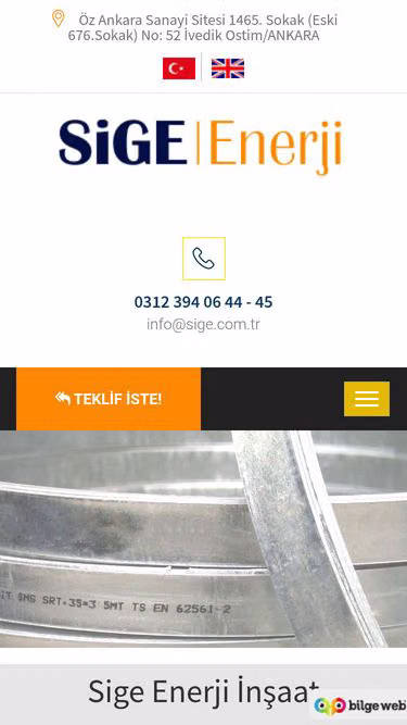 Screenshot of sige.com.tr