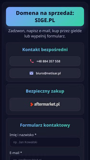 Screenshot of sige.pl