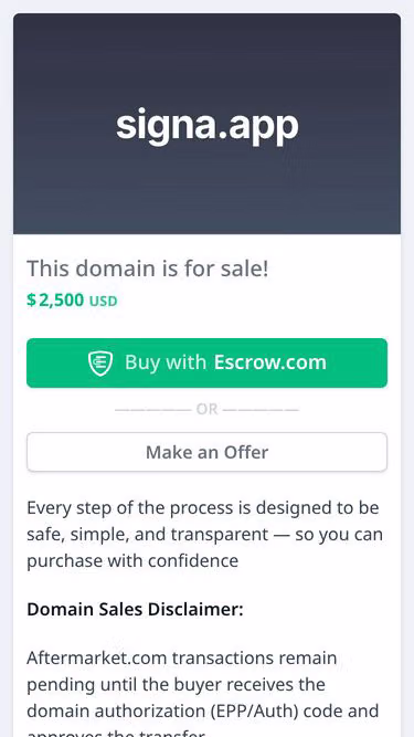 Screenshot of signa.app
