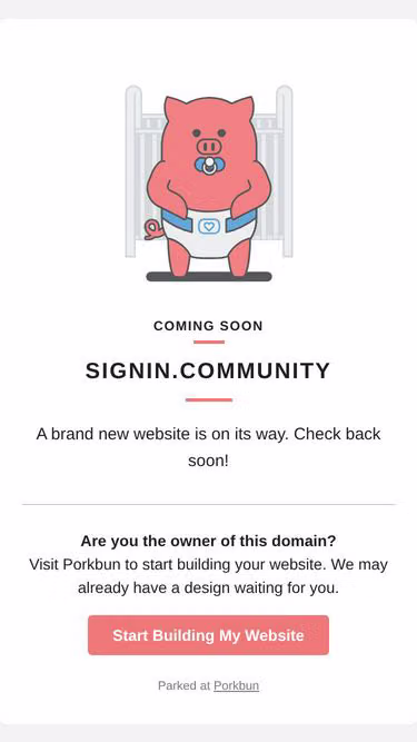 Screenshot of signin.community