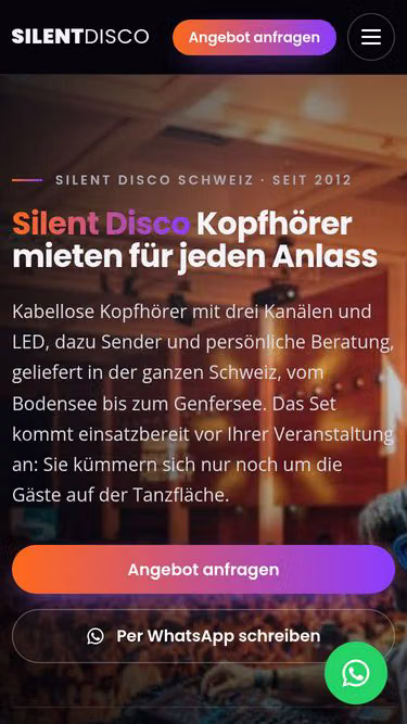 Screenshot of silent-disco.ch