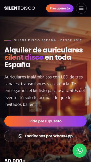 Screenshot of silent-disco.es