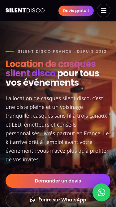 Screenshot of silent-disco.fr