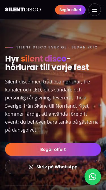 Screenshot of silent-disco.se