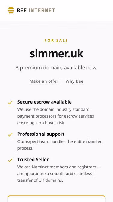 Screenshot of simmer.uk