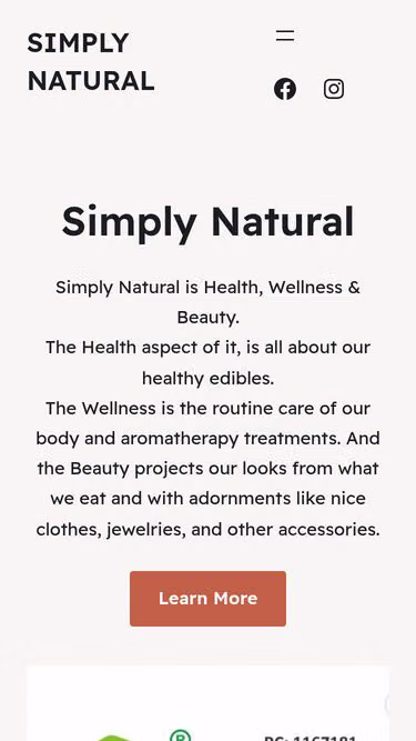 Screenshot of simplynatural.online