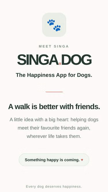Screenshot of singa.dog