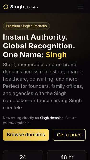 Screenshot of singh.domains